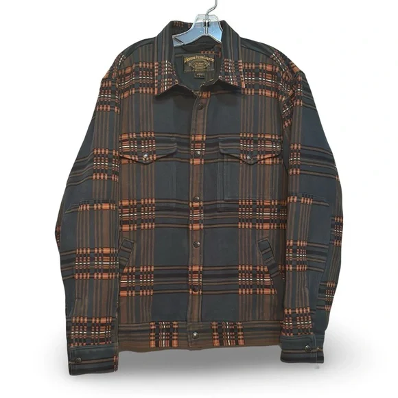 Filson Men's Plaid Jacket - Green and Orange - Picture 3 of 4